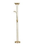 Searchlight Carina Sol satin brass floor lamp, imported from the UK
