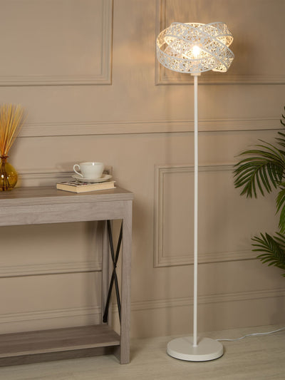 Next Searchlight White Petra Fretwork Shade Floor Lamp- Buy online at McGrocer