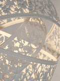 Searchlight white Petra fretwork floor lamp, UK version