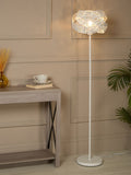 Searchlight white Petra fretwork floor lamp, UK version