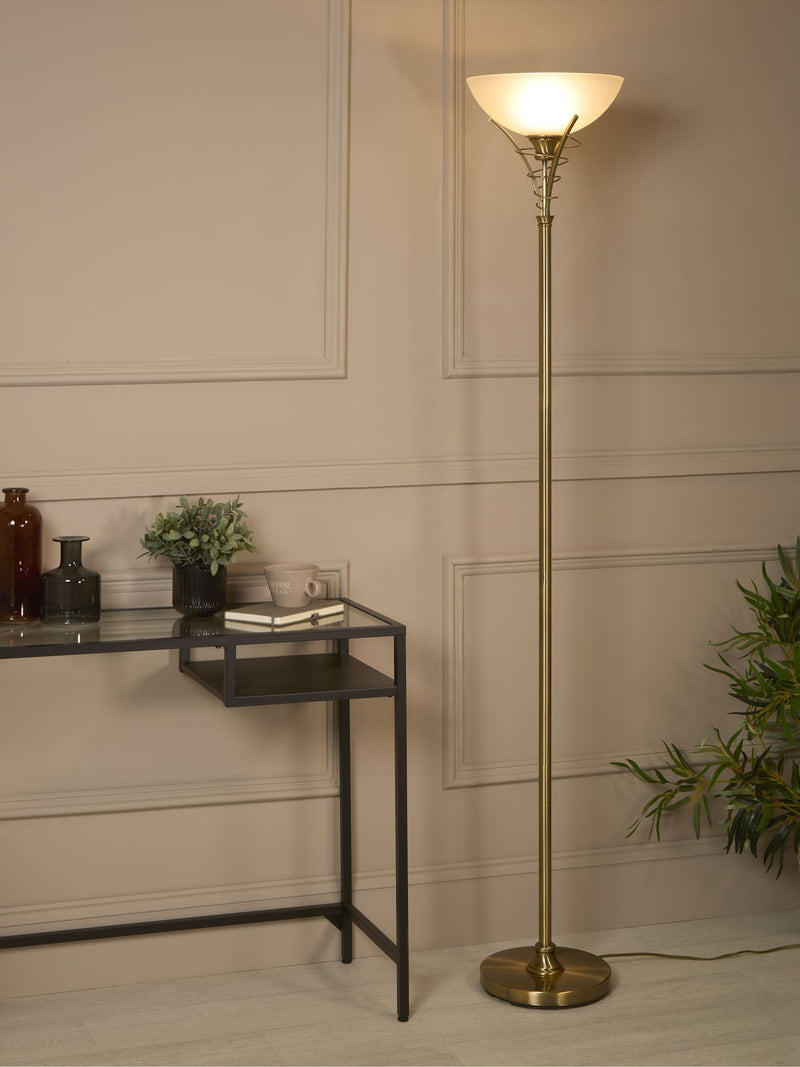 Searchlight Carriden acid glass floor lamp, imported from the UK