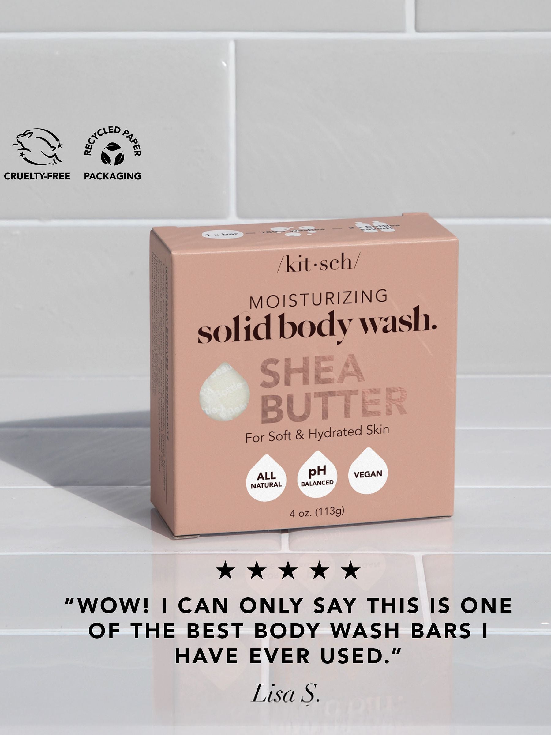 Kitsch shea butter moisturising solid body wash, UK version