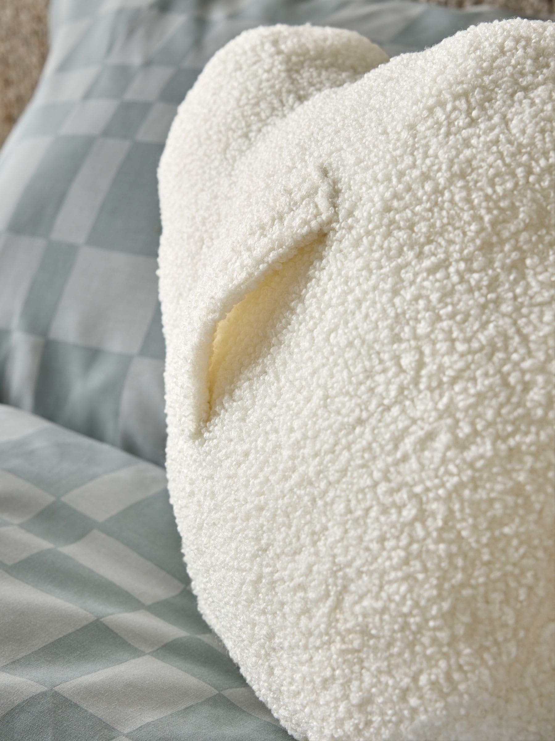 Blue and white foam hand cushion novelty item, imported from the UK