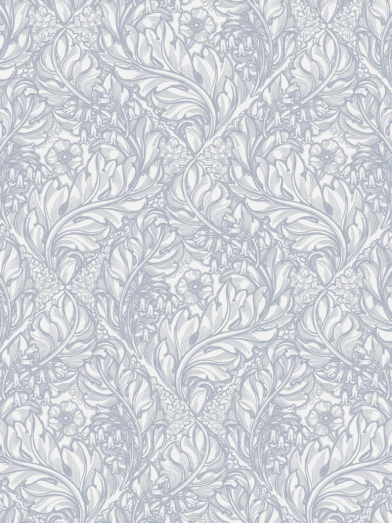 Laurence Llewelyn-Bowen Rambleicious wallpaper sample blue floral A4 (British brand)