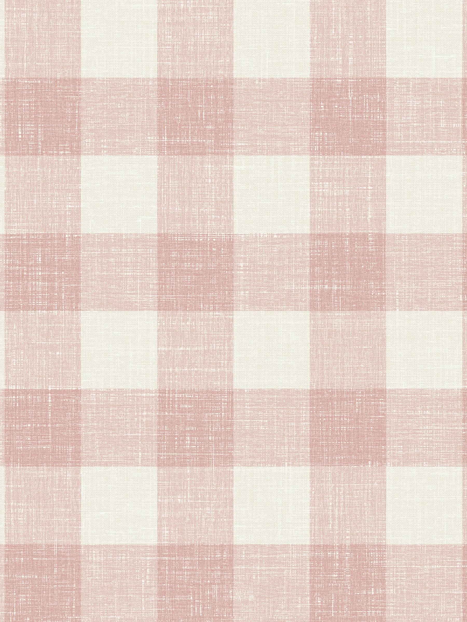 Galerie wallpaper sample Pink French Country Plaid A4, imported from the UK