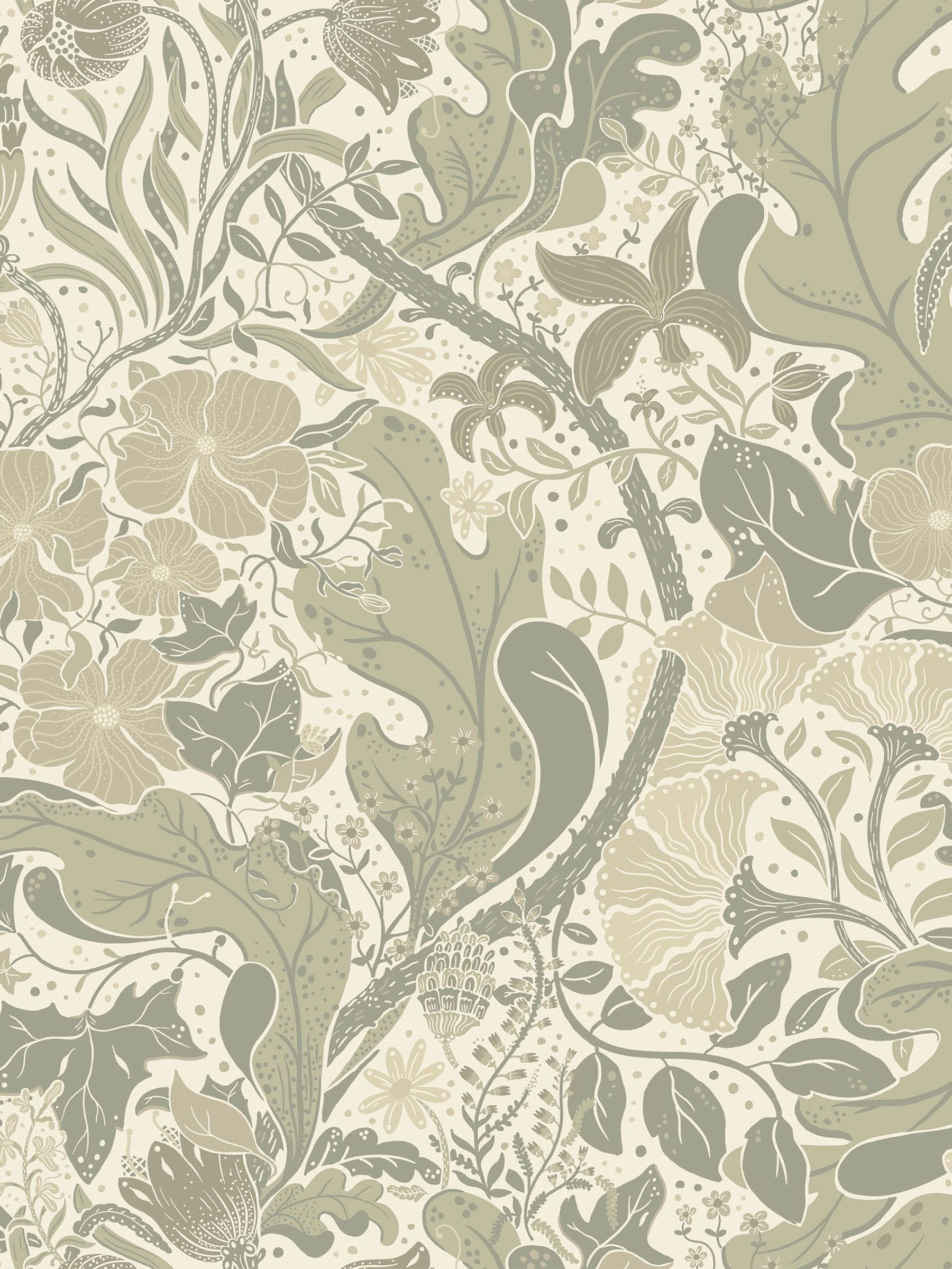 Galerie Green Sommarang floral wallpaper A4 sample - British product