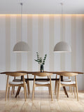 Style Sisters beige wide stripe wallpaper sample A4, imported from the UK