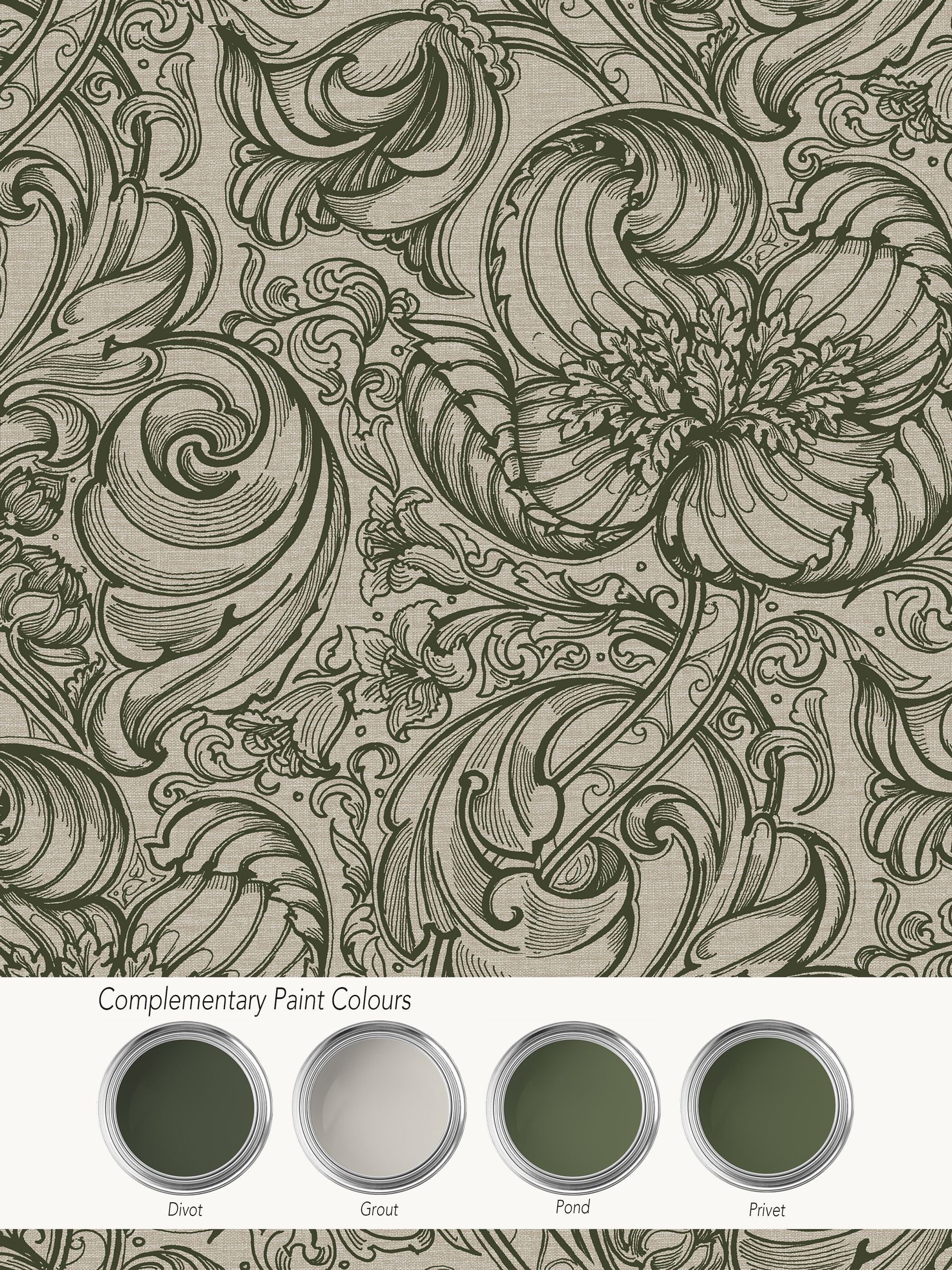 Laurence Llewelyn-Bowen floral wallpaper sample A4 - British product