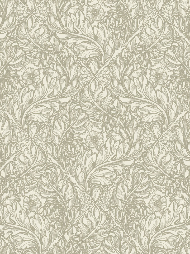 Laurence Llewelyn-Bowen green Rambleicious floral print wallpaper sample A4 - British product