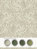 Laurence Llewelyn-Bowen green Rambleicious floral print wallpaper sample A4 - British product