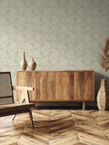 Laurence Llewelyn-Bowen green Rambleicious floral print wallpaper sample A4 - British product