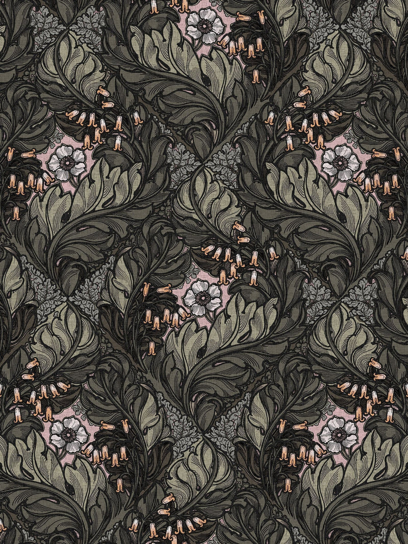 Laurence Llewelyn-Bowen wallpaper sample green Rambleicious floral print A4 - British product