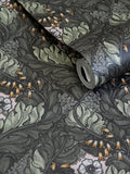 Laurence Llewelyn-Bowen wallpaper sample green Rambleicious floral print A4 - British product