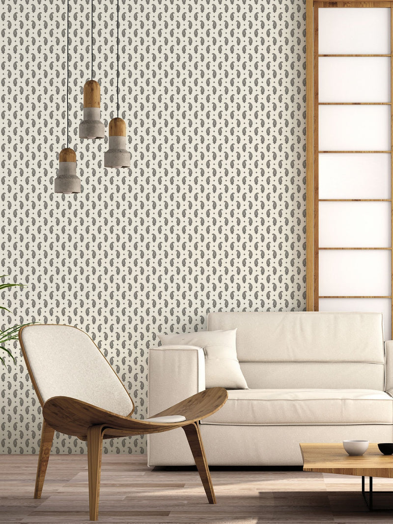 Galerie Black French Country Motif A4 Wallpaper Sample