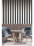 Style Sisters Black Flock Stripe A4 Wallpaper Sample