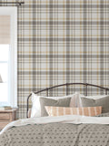 Galerie Yellow Spring Blossom Plaid A4 Wallpaper Sample
