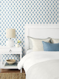 Galerie wallpaper sample Blue French Country Motif A4, imported from the UK