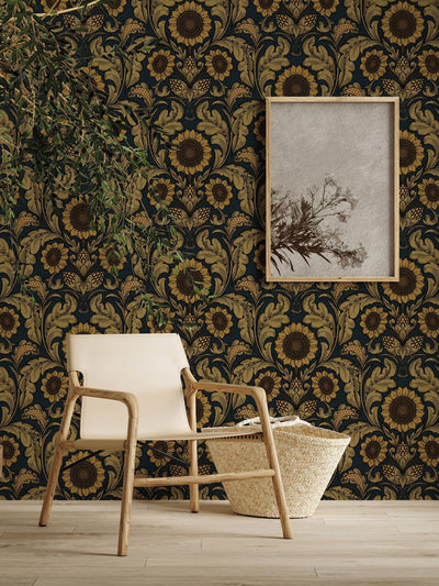 Next Laurence Llewelyn-Bowen Sunnyside Up Yellow Floral Print Wallpaper Sample A4- Buy online at McGrocer