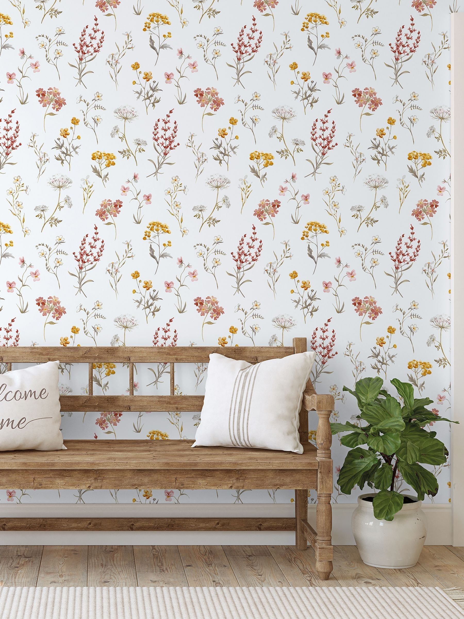 Galerie Yellow Spring Blossom Botanical A4 Wallpaper Sample