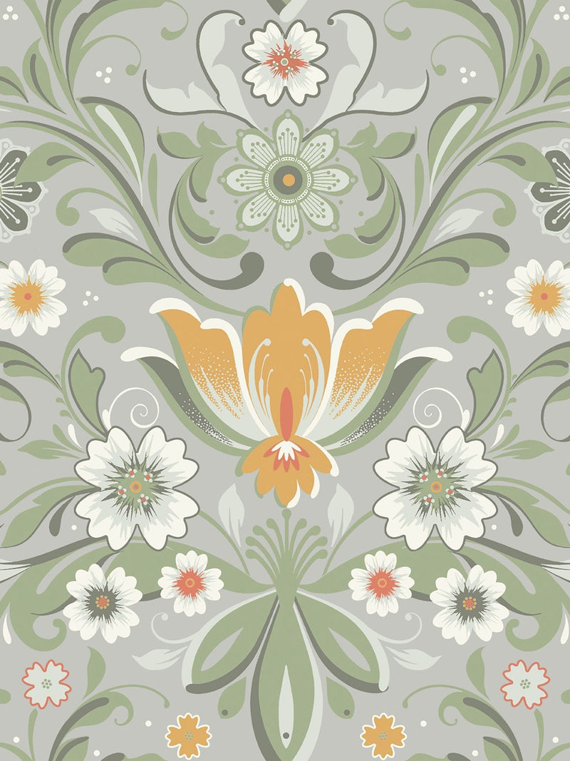 Galerie floral wallpaper sample green A4 - British product