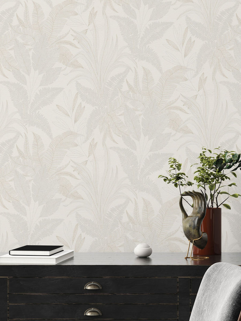 Galerie Beige Welcome Home Tree Leaf A4 Wallpaper Sample