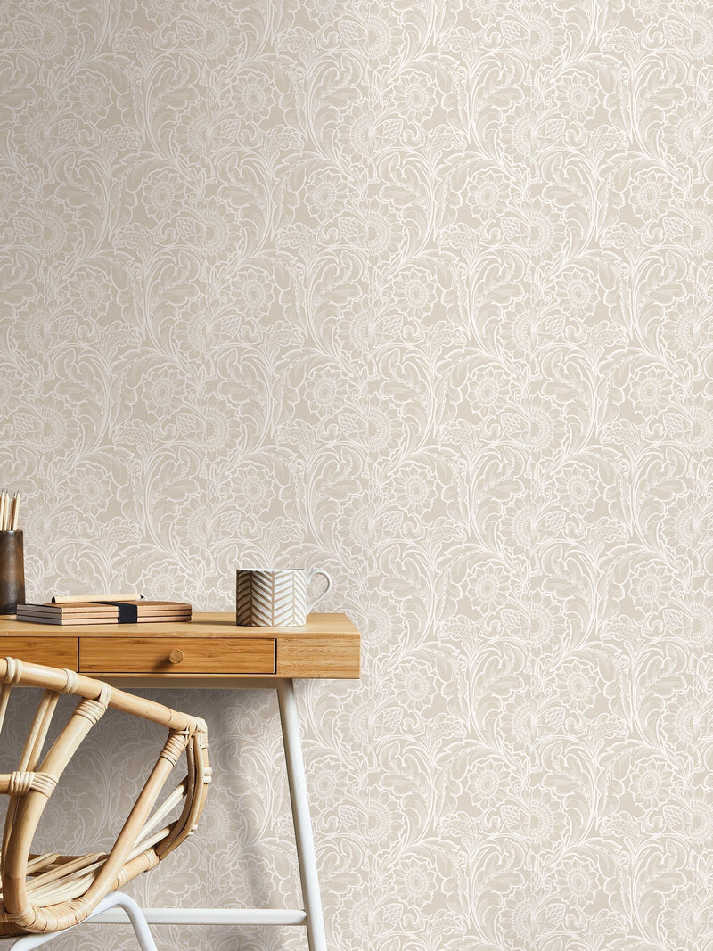 Laurence Llewelyn-Bowen Sunnyside Up floral wallpaper sample A4 (British brand)