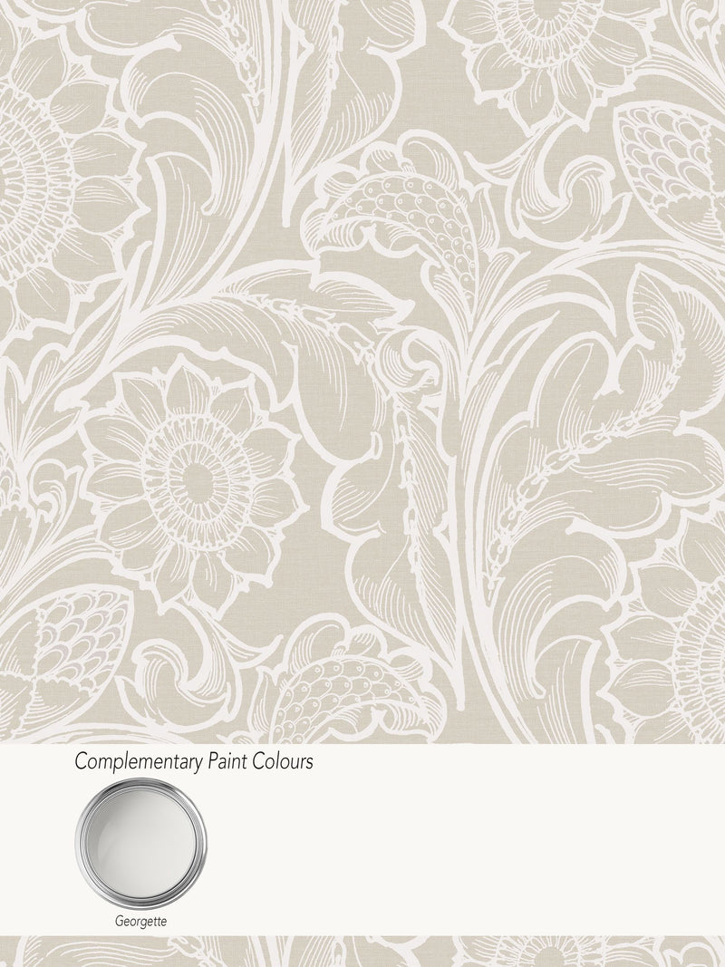 Laurence Llewelyn-Bowen Sunnyside Up floral wallpaper sample A4 (British brand)