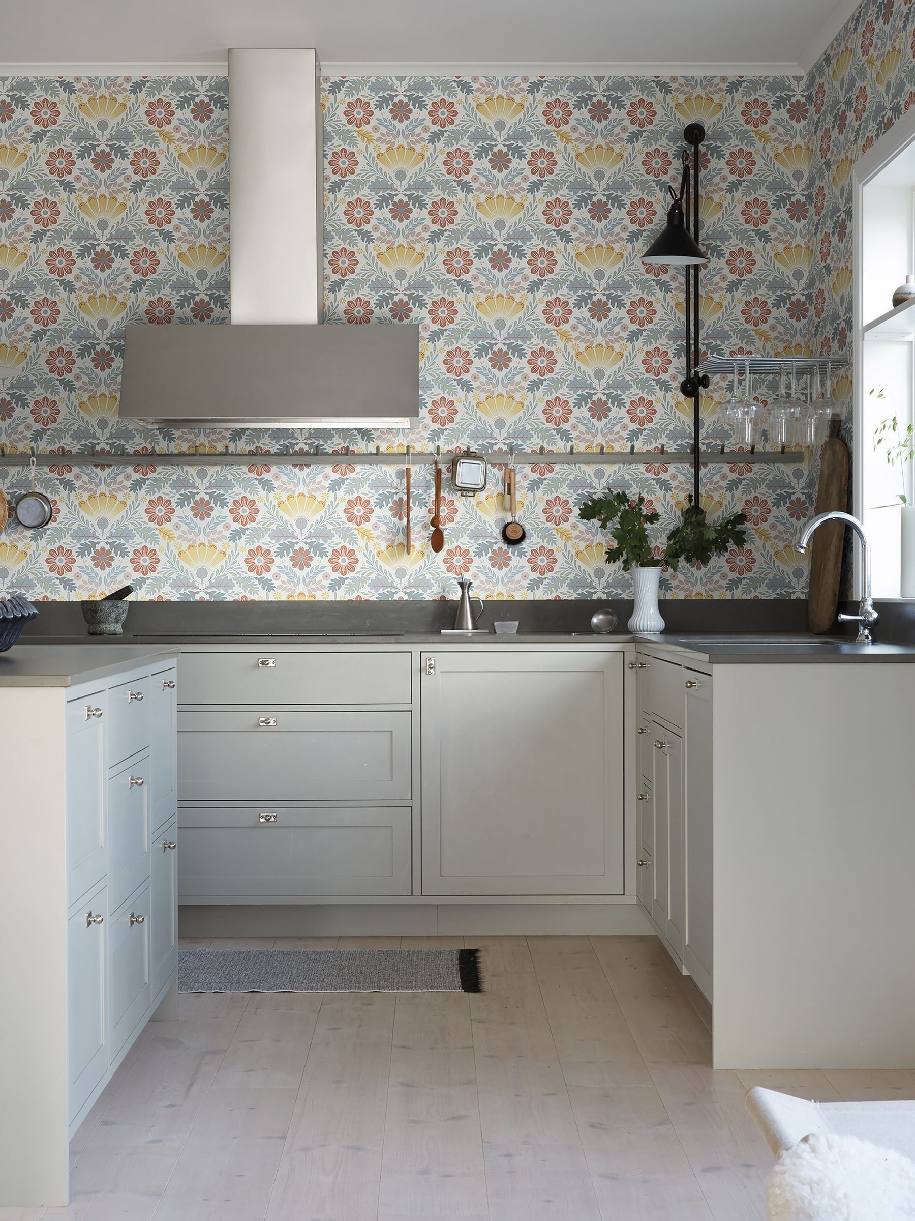 Galerie Green Sommarang 2 Floral Print Wallpaper Sample A4