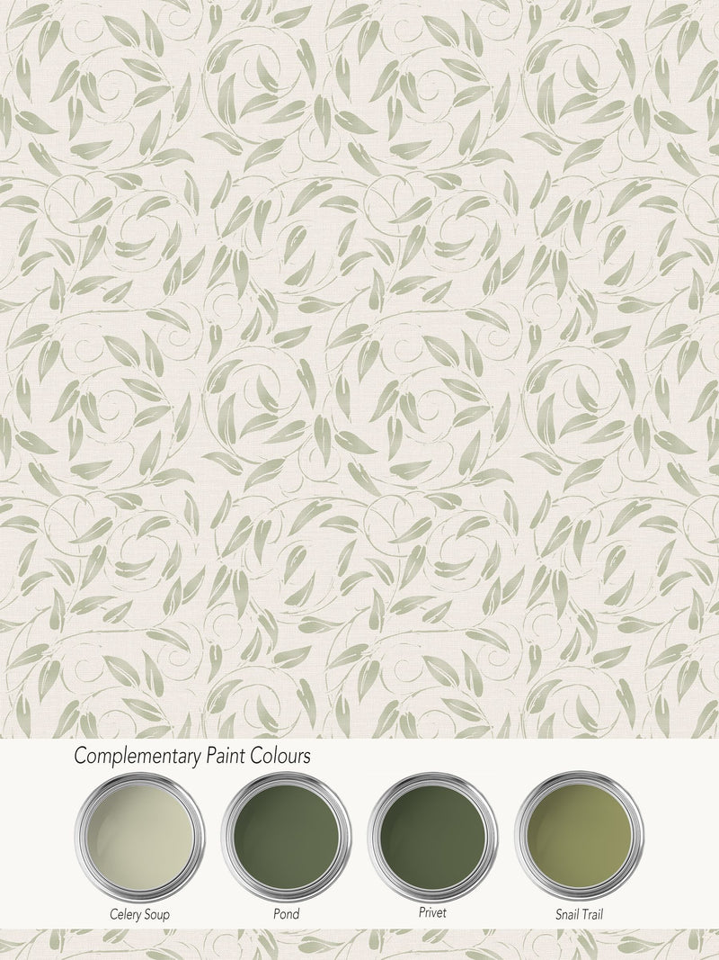 Laurence Llewelyn-Bowen Tit Willow tree leaf wallpaper sample A4 - British product