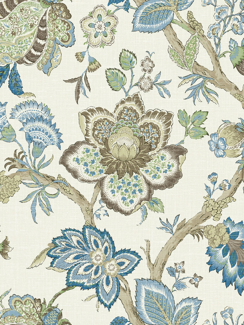 Galerie Blue French Country Floral Print wallpaper sample A4, UK version
