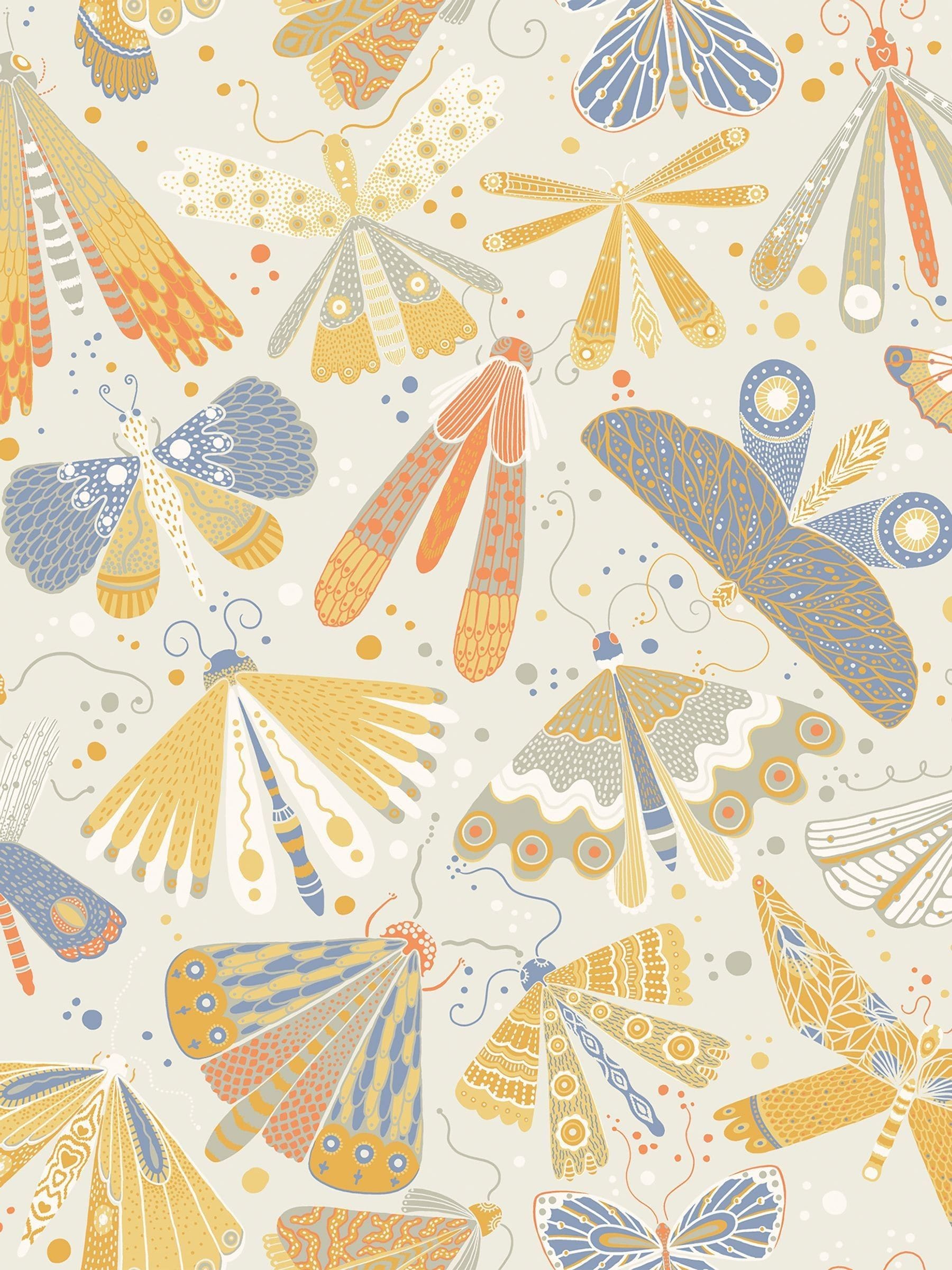 Galerie yellow Sommarang butterfly wallpaper sample A4, UK version