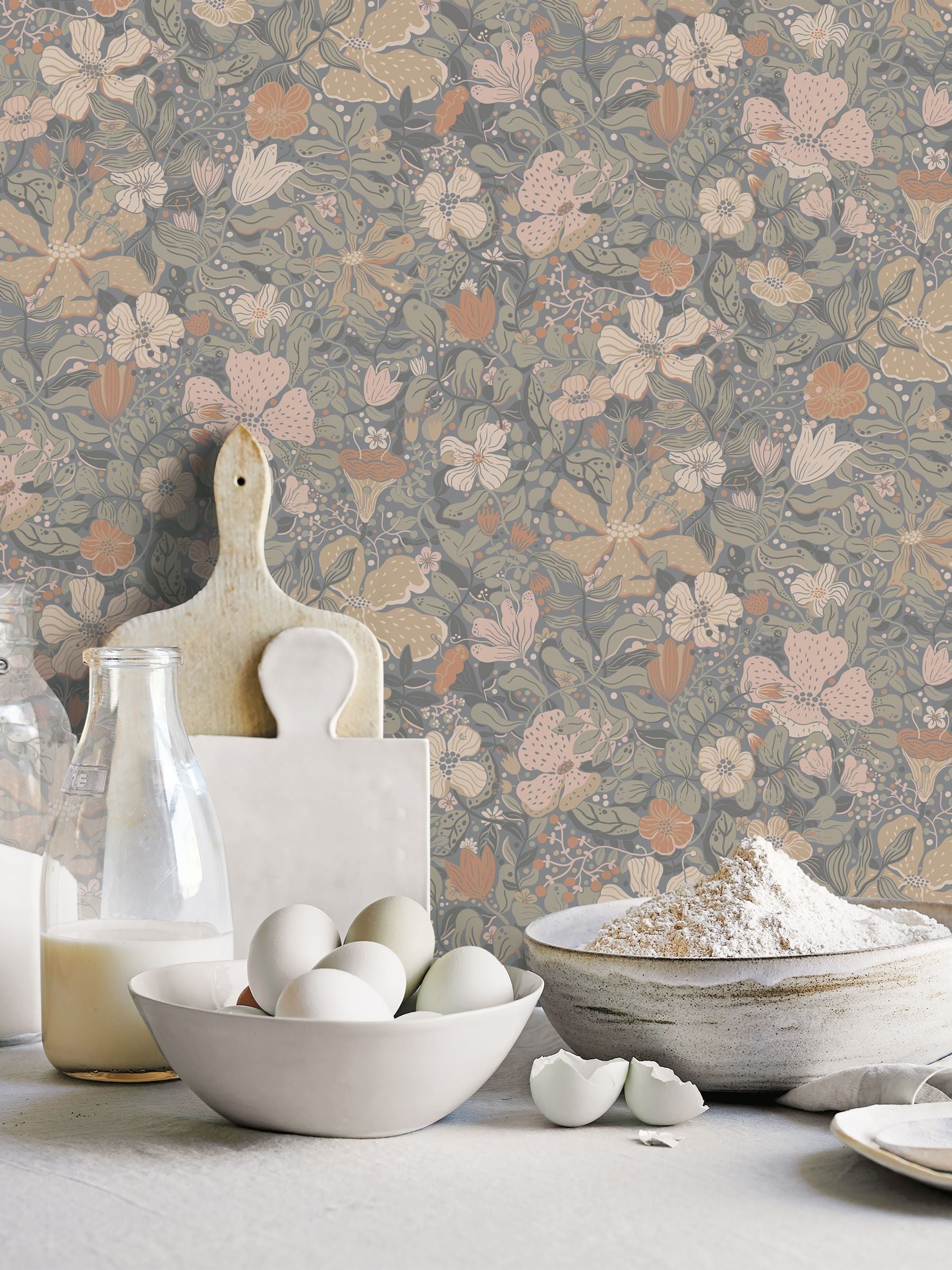 Galerie Pink Sommarang 2 Floral Print A4 Wallpaper Sample