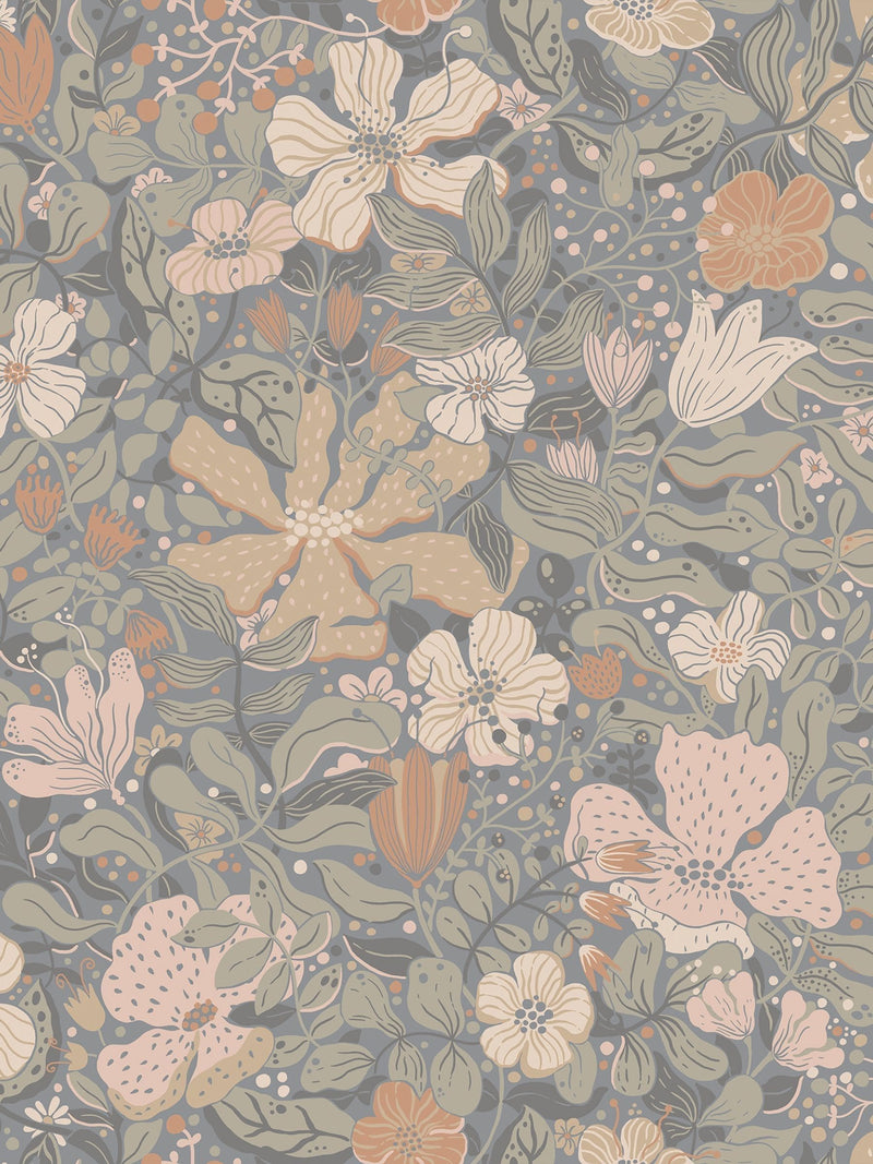 Galerie Pink Sommarang 2 Floral Print A4 Wallpaper Sample