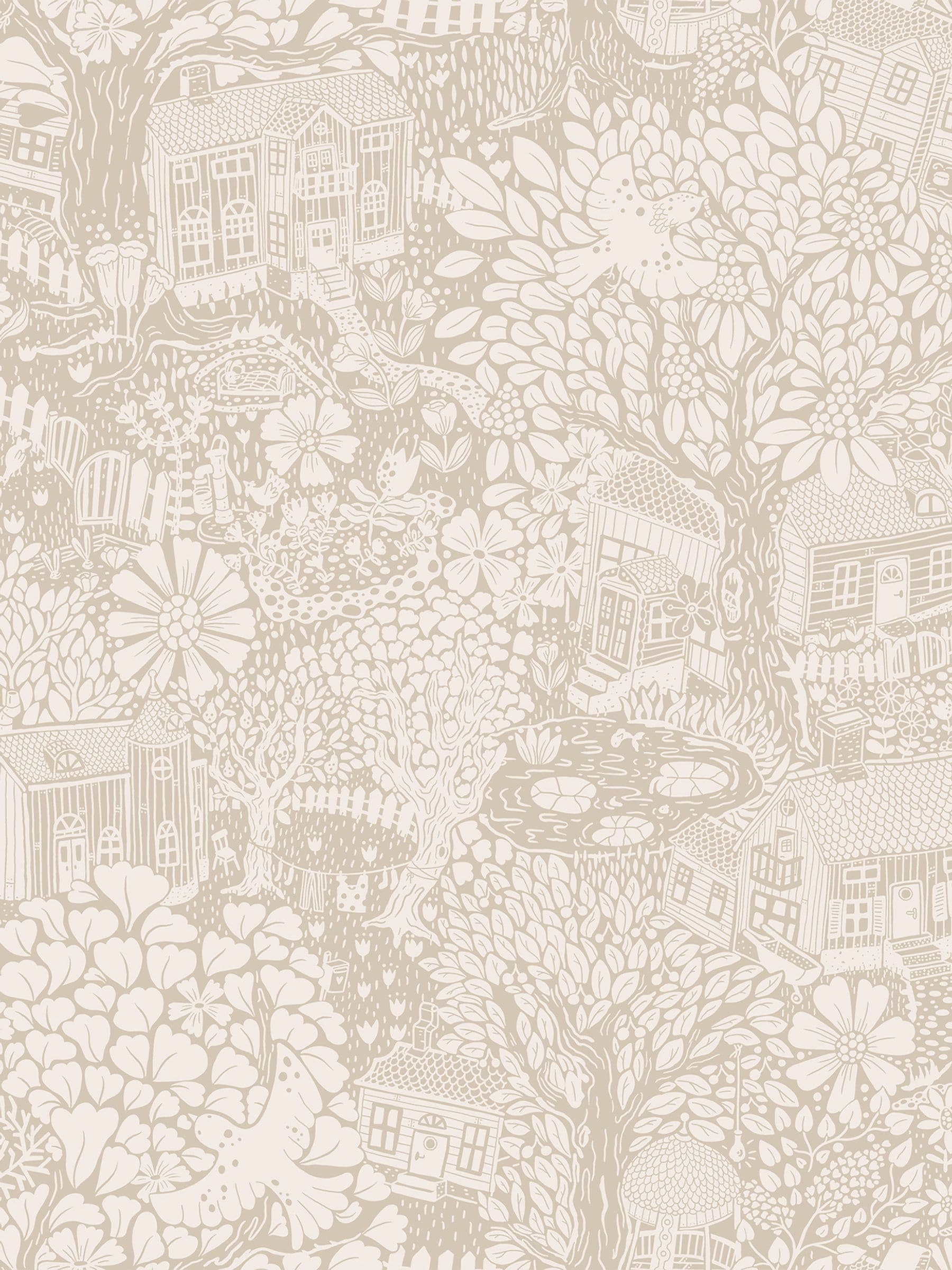 Galerie wallpaper sample Beige Sommarang 2 Woodland A4, imported from the UK