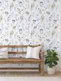 Galerie Silver Grey Spring Blossom Botanical A4 Wallpaper Sample