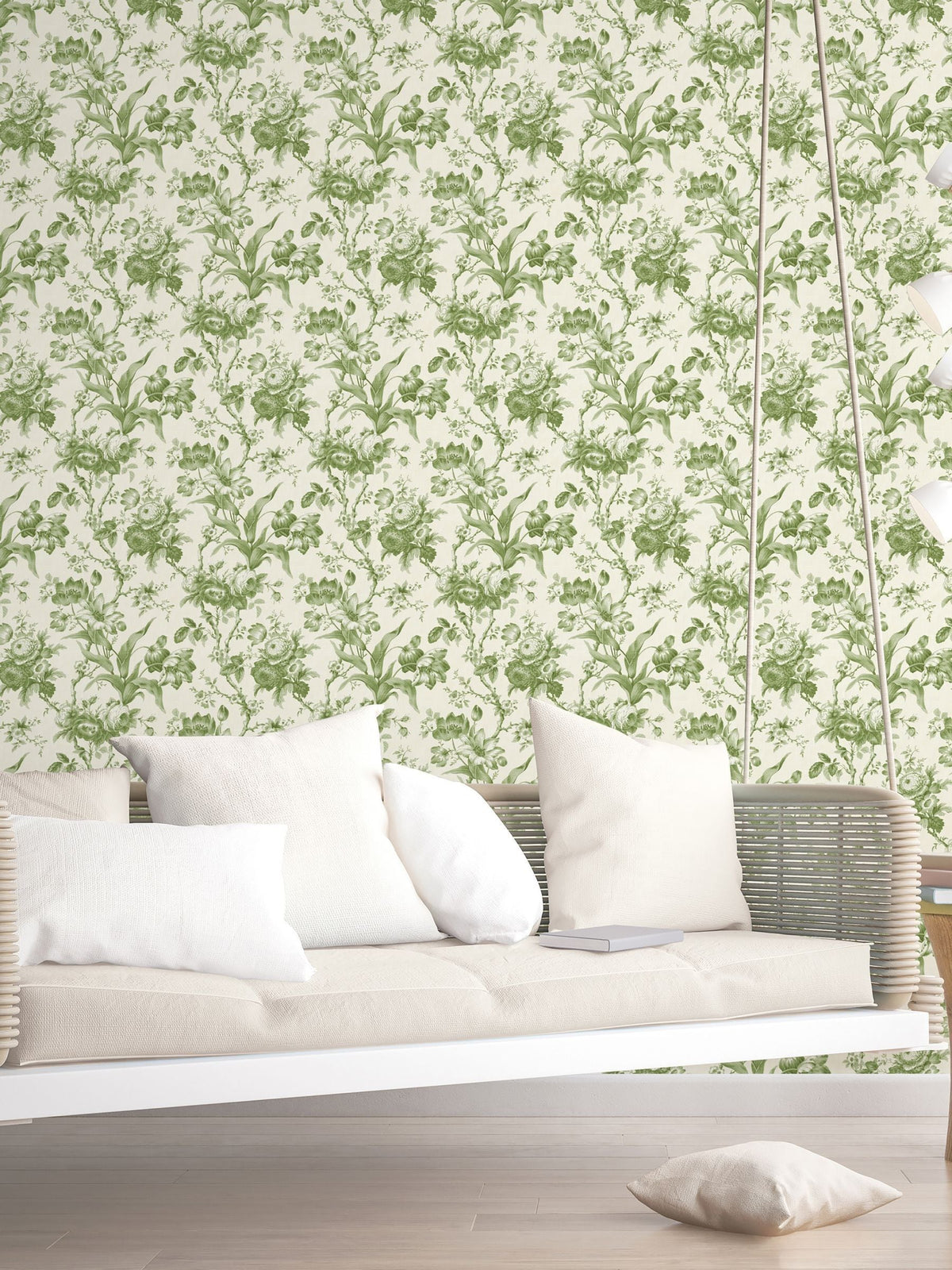 Galerie Green French Country Floral wallpaper sample A4, UK version