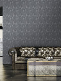 Galerie wallpaper sample Black Tree Leaf A4, imported from the UK