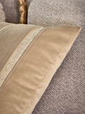 Natural velvet panel stripe cushion 50x50cm (British brand)