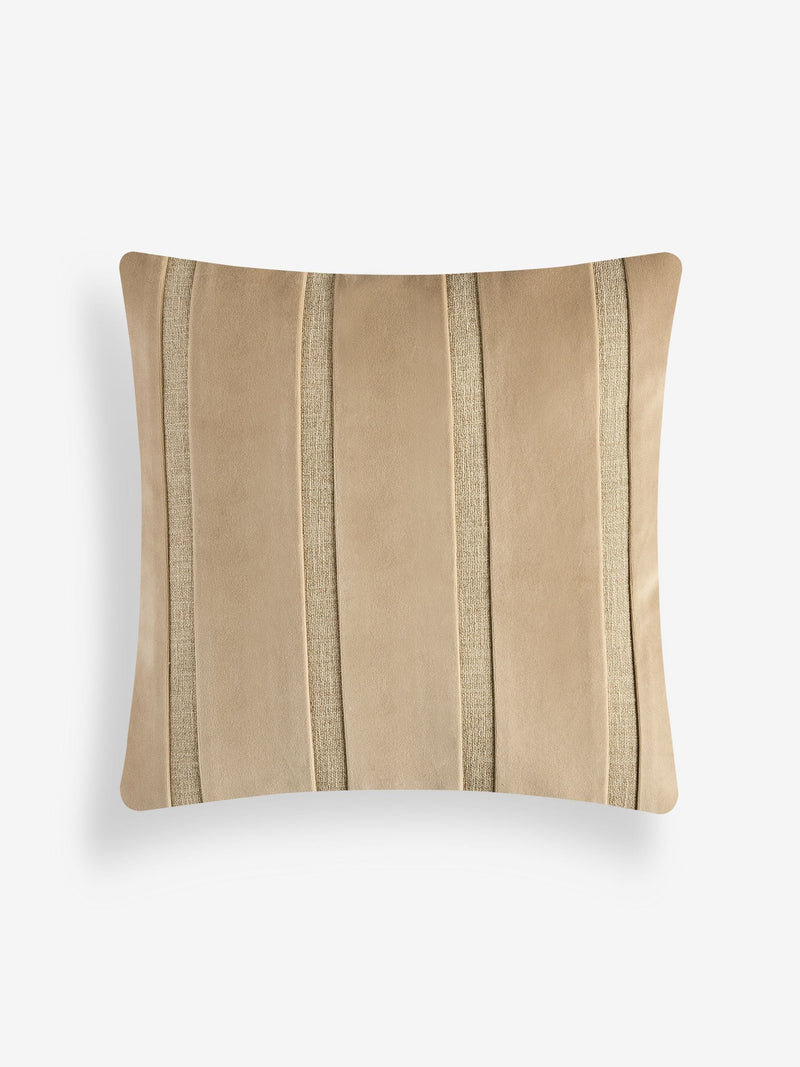 Natural velvet panel stripe cushion 50x50cm (British brand)