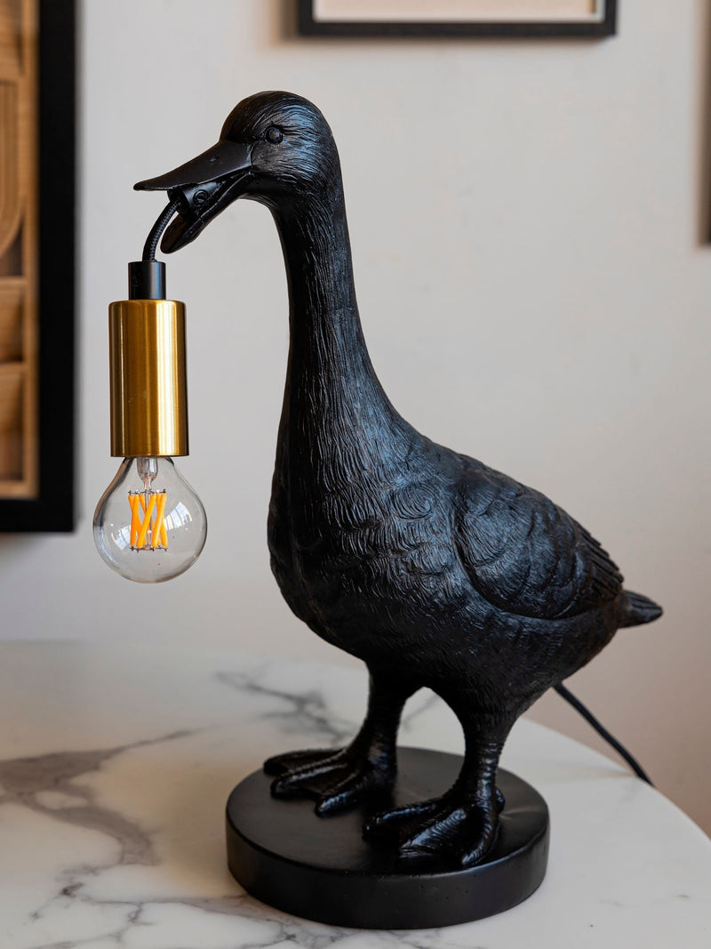 Rockett St George black duck table lamp - British product