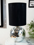 Rockett St George silver disco ball table lamp, imported from the UK