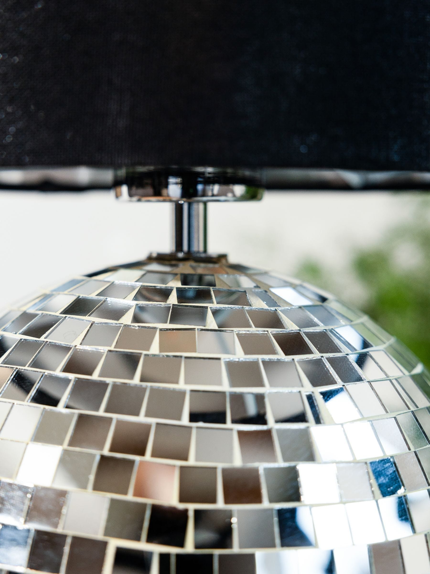 Rockett St George silver disco ball table lamp, imported from the UK