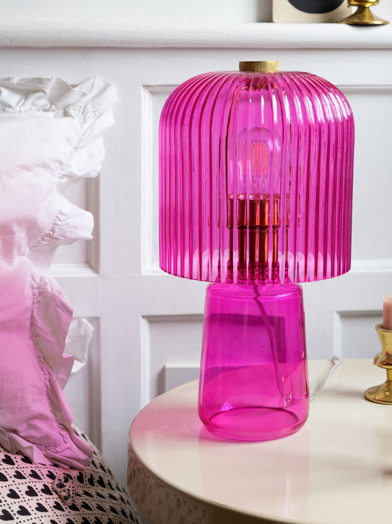 Rockett St George hot pink glass table lamp, UK version