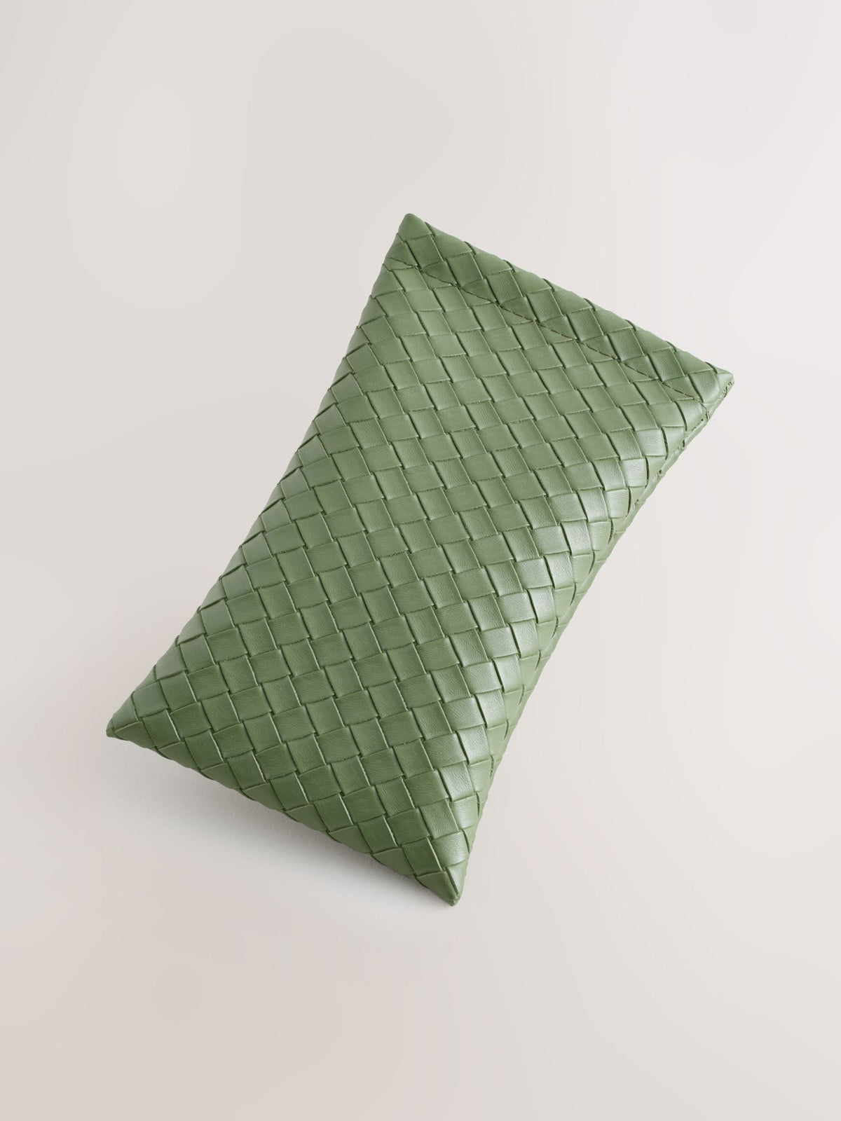 Khaki Green Weave Snap Sunglasses Case