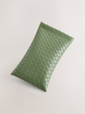 Khaki Green Weave Snap Sunglasses Case