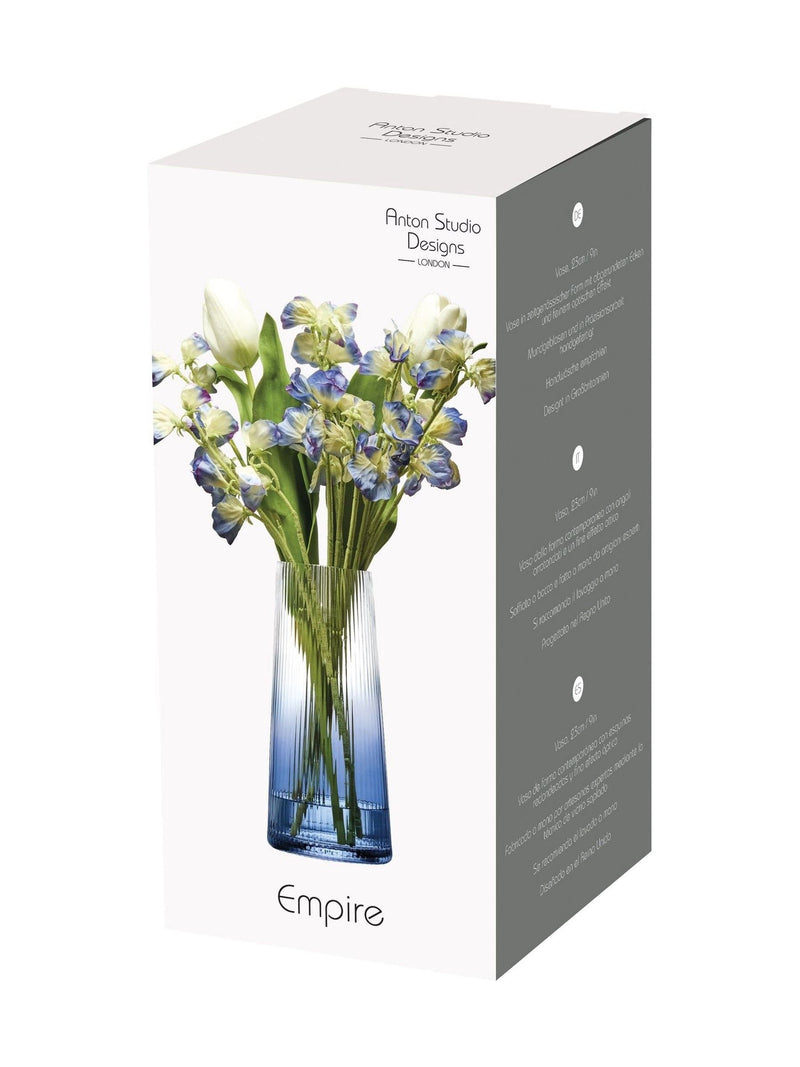 Anton Studio Designs blue ombré small empire vase, imported from the UK