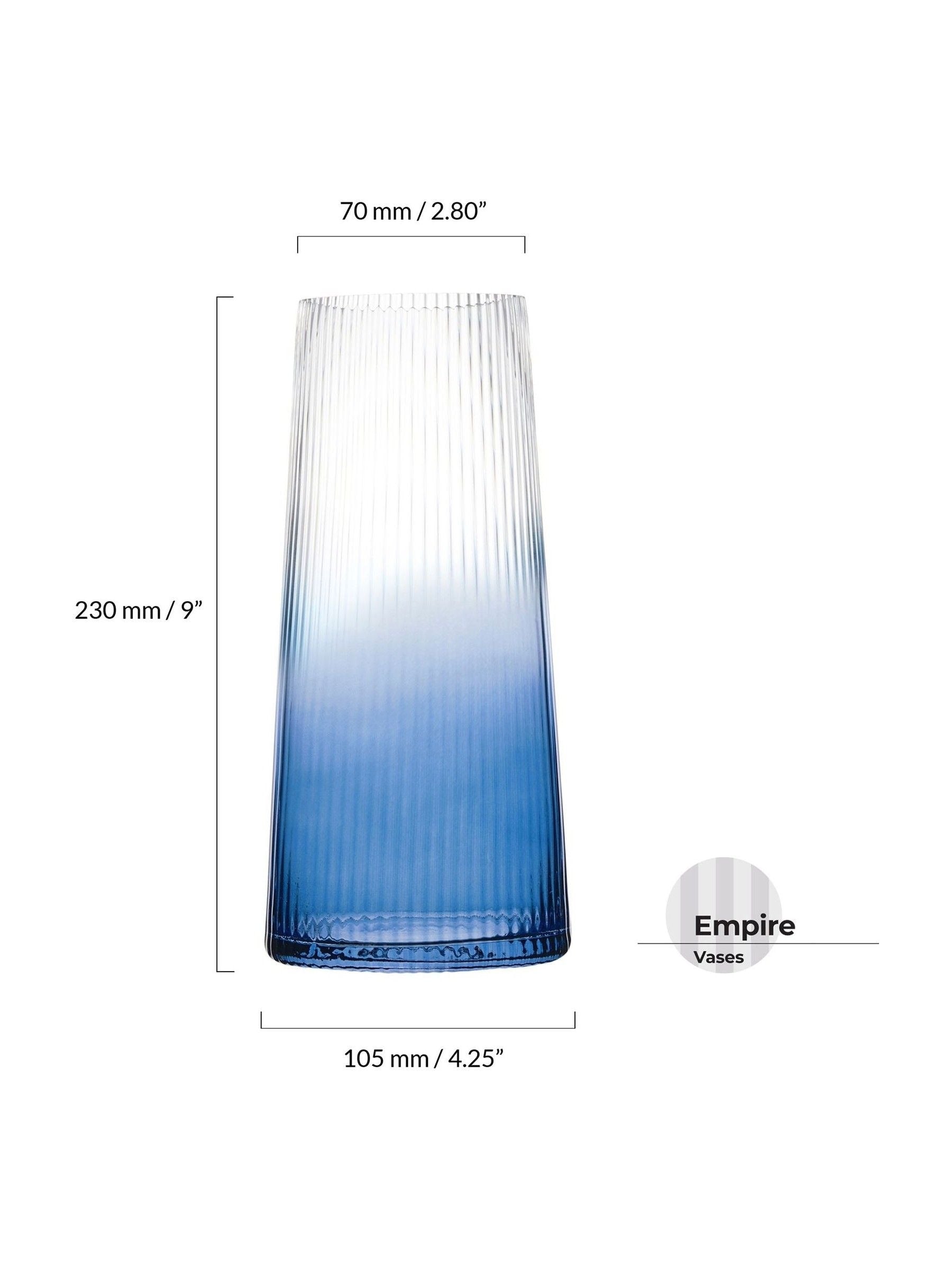 Anton Studio Designs blue ombré small empire vase, imported from the UK