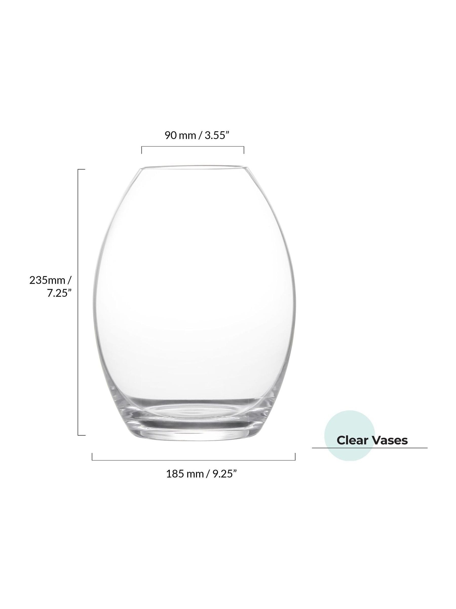 Anton Studio Designs Clear Large Highbury Vase, imported from the UK