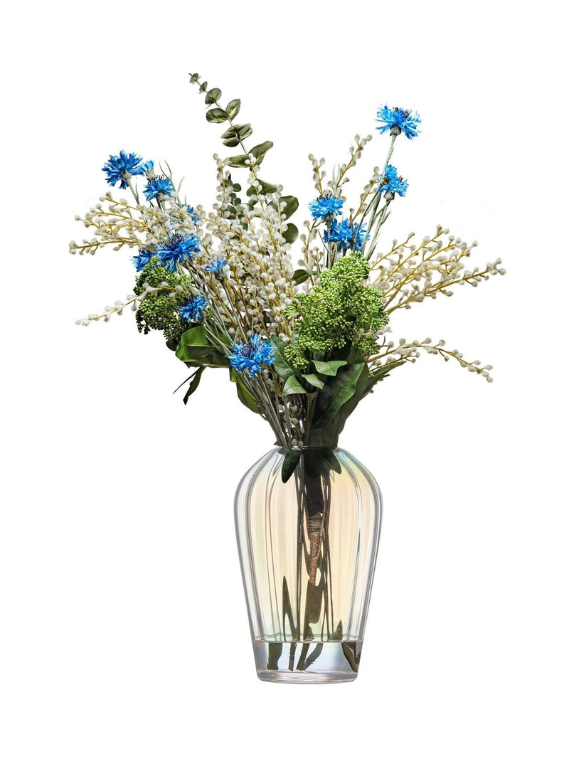 Anton Studio Designs clear glass vase with iridescent lustre (British brand)