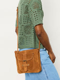 FatFace Libby tan brown suede crossbody bag, UK version